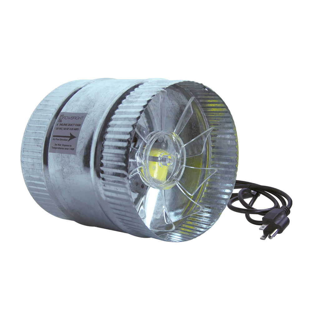 6 Inch Duct Fans | Buy GrowBright 6 Inch Inline Fan for Temperature