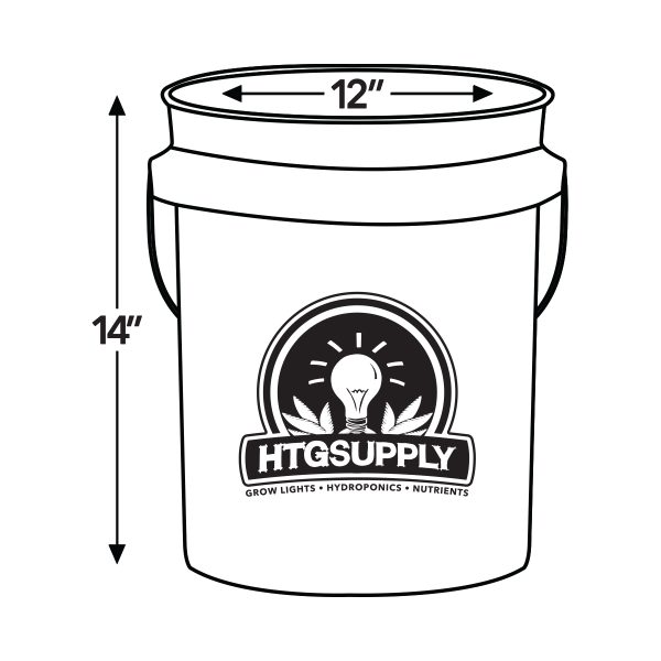 HTG Supply 5 Gallon Hydroponic Bucket Dimensions