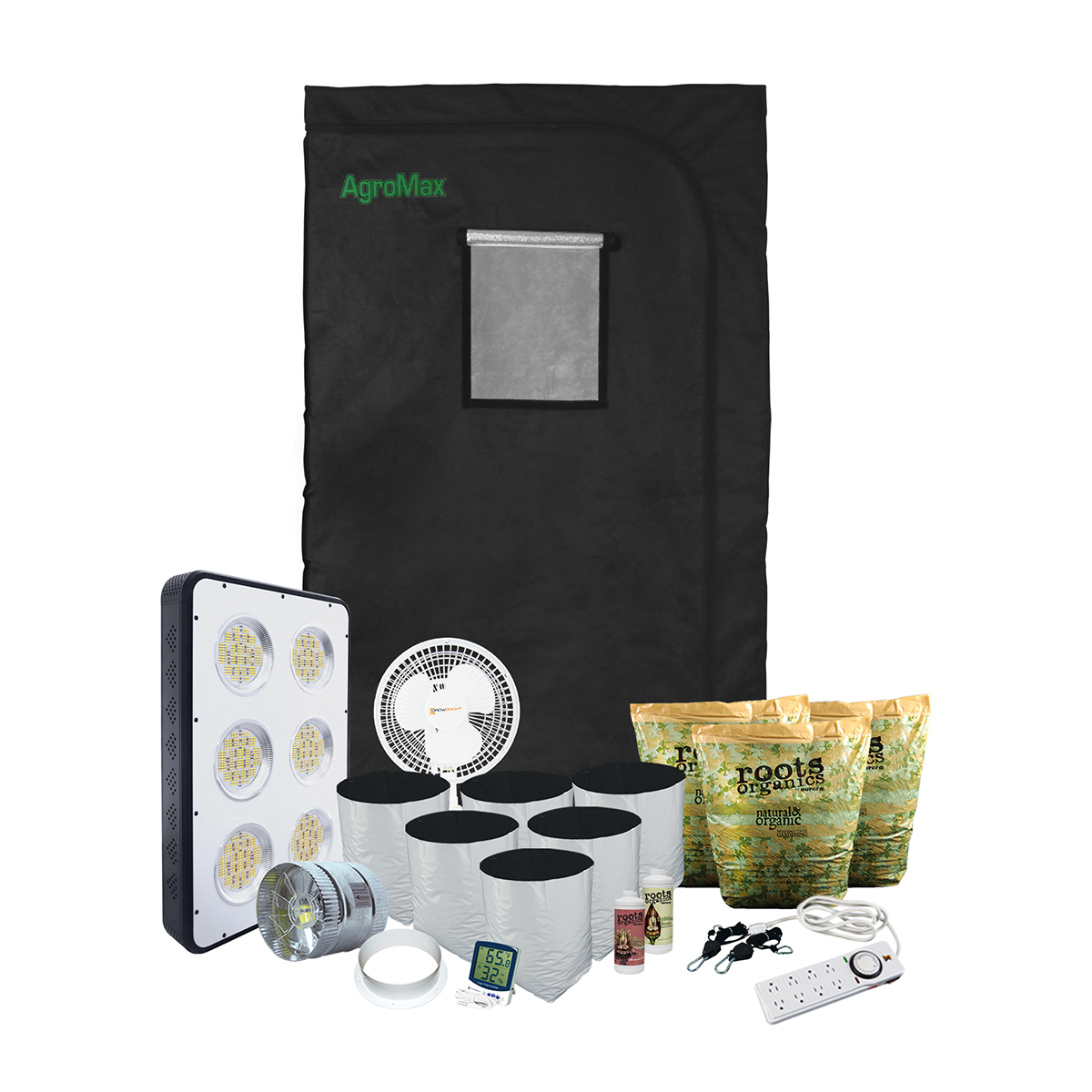 4x4 Grow Tent Kit LED LED Grow Tent Setup with Organic Soil HTG Supply
