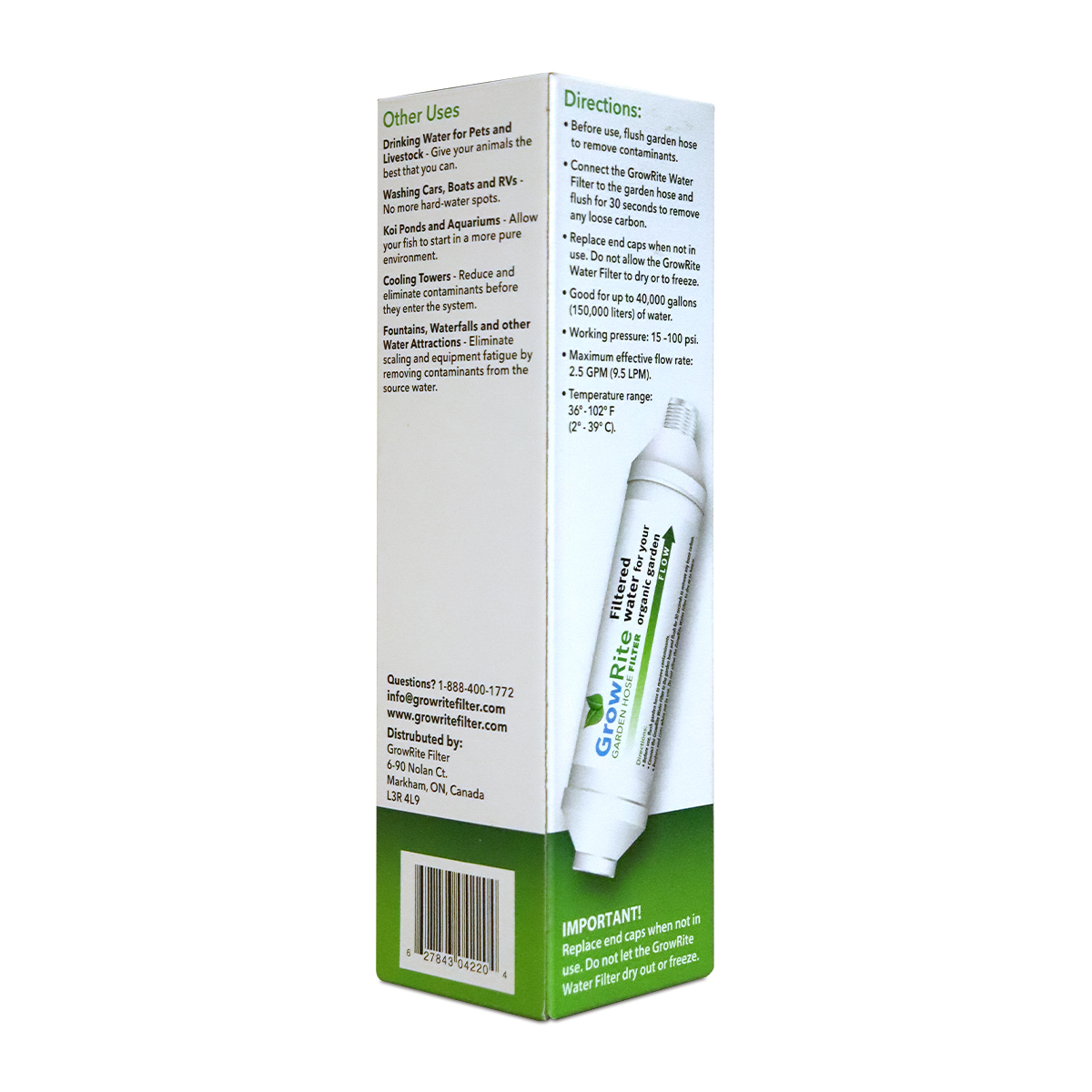 Grow Rite Carbon Filter For Garden Hoses