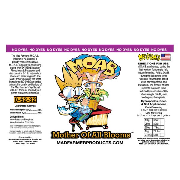 Mother of All Blooms M.O.A.B Label
