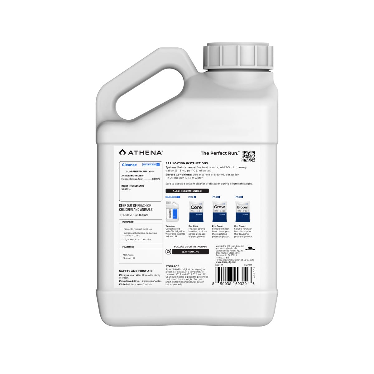 New Athena Cleanse 1 Gallon Back