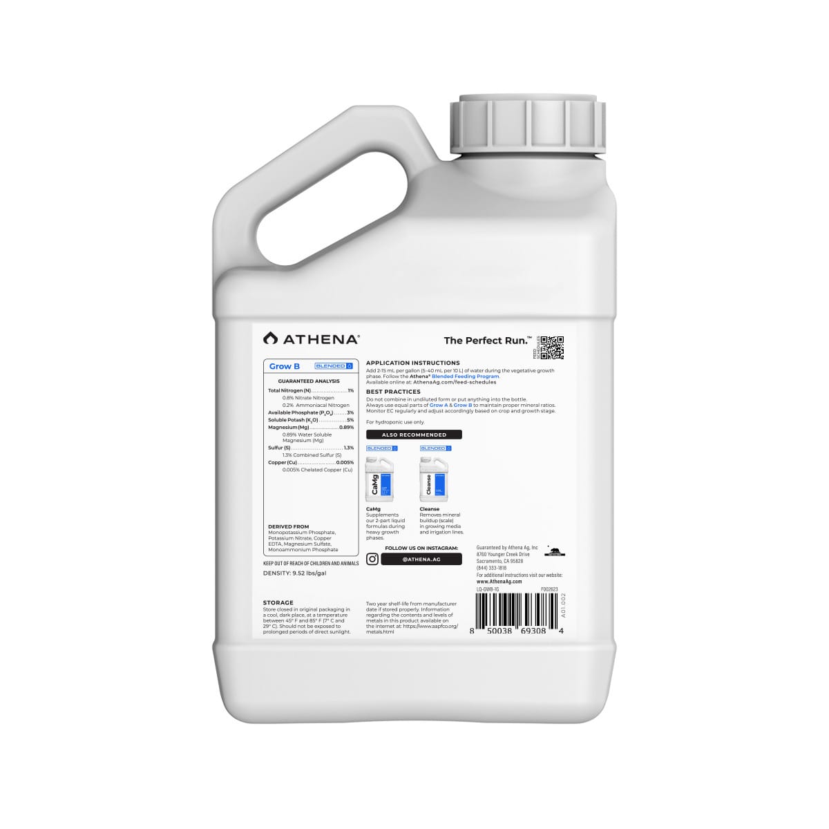New Athena Grow B 1 Gallon Back