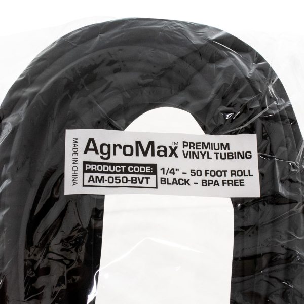 AgroMax Black Vinyl Hydroponic Tubing .25 Inch - 50 Foot