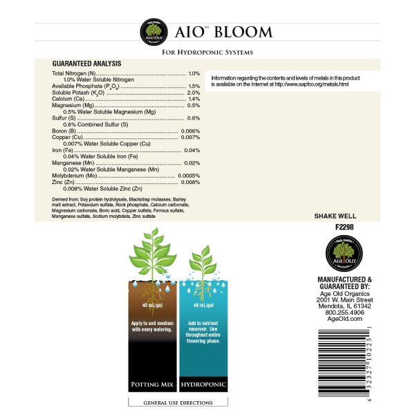 Age Old AIO Bloom Label