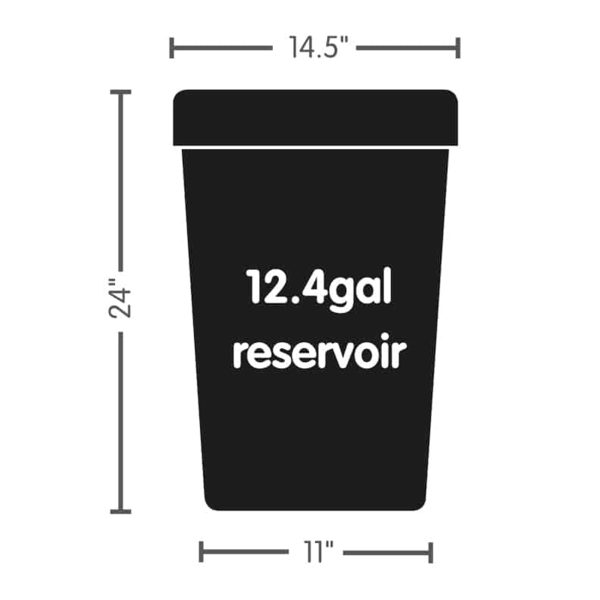 AutoPot 12.4 Gallon Reservoir Tank with Lid & Grommet Size ChartAutoPot 12.4 Gallon Reservoir Tank with Lid & Grommet Size Chart