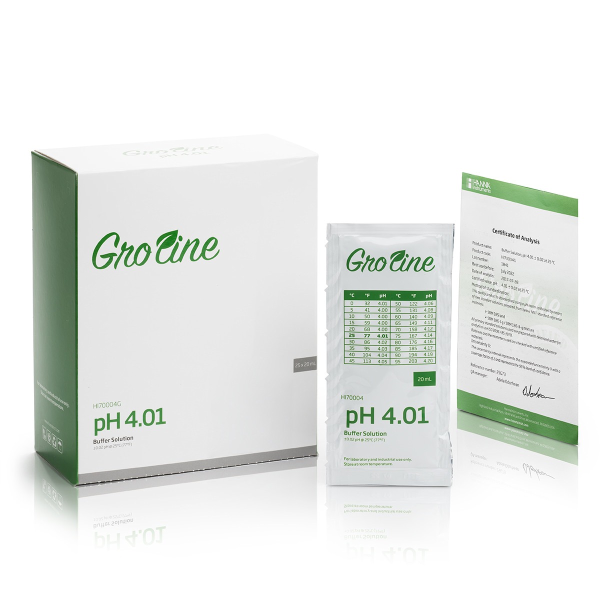 GroLine pH 4.01 Calibration Buffer Package