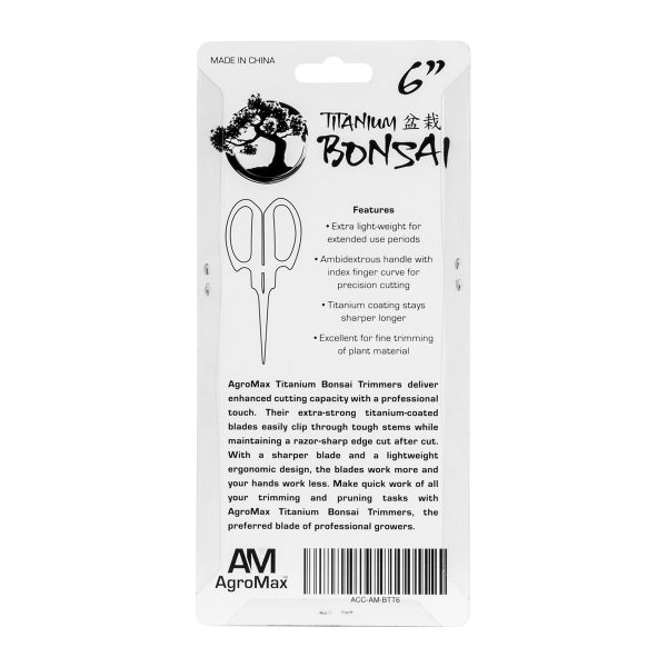 Titanium Bonsai Scissors 6" Package Back