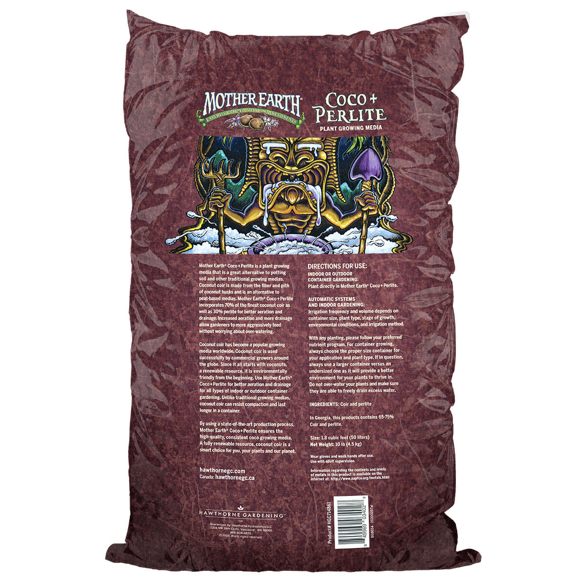 Mother Earth Coco + Perlite 1.8cf Back