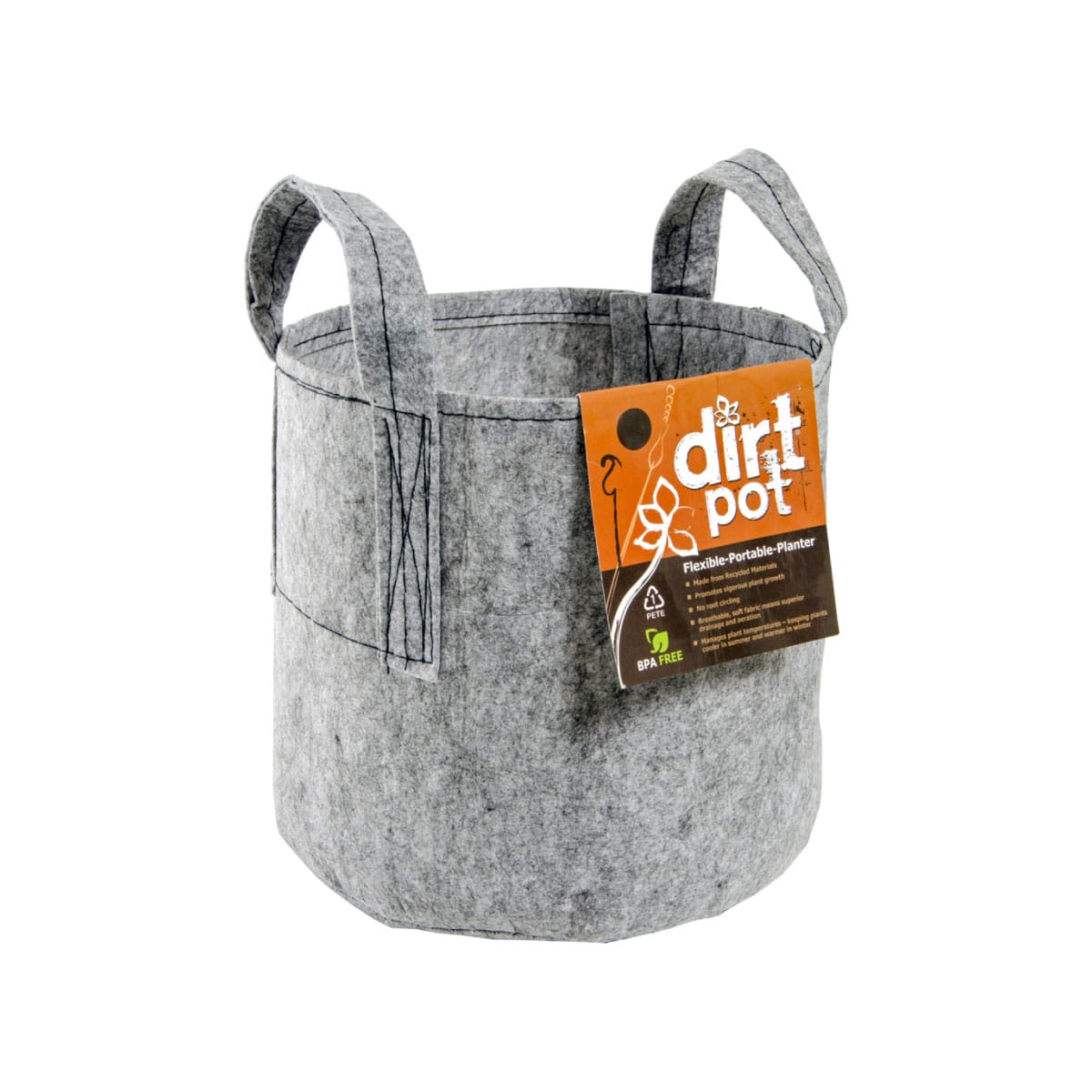 Dirt Pot Flexible Portable Grey Planter - 20 Gallon