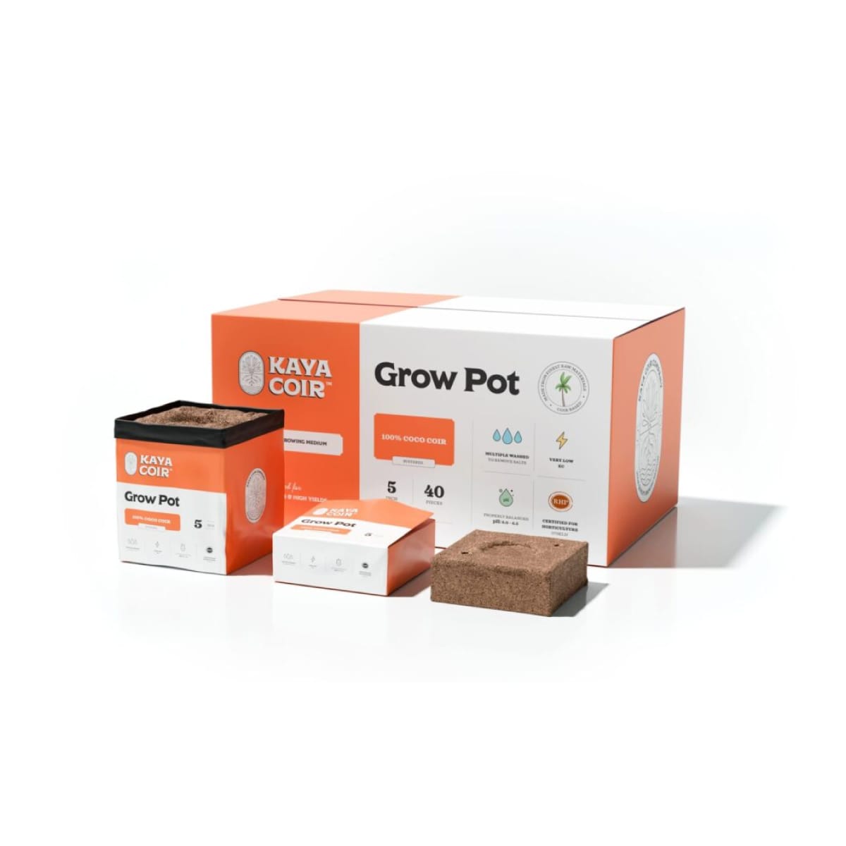 Kaya Coir Coco Block 5" Grow Pot Bag