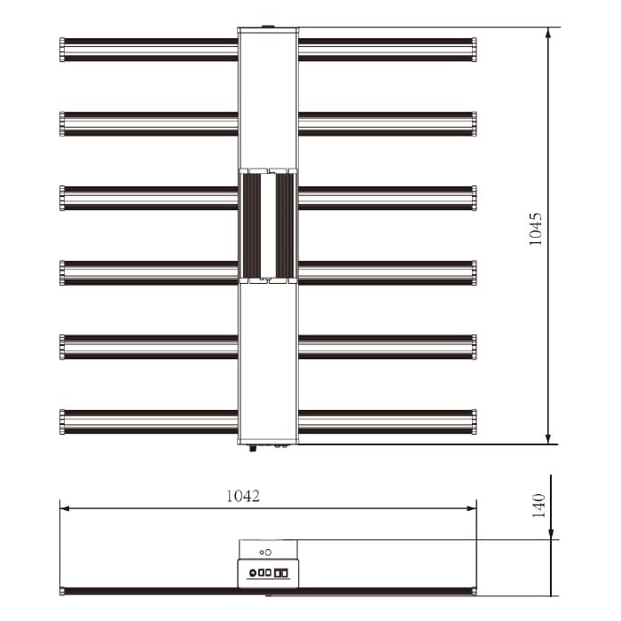 Electrivo 520W LED Grow Light Dimensions