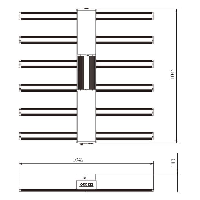 Electrivo 630W LED Grow Light Dimensions