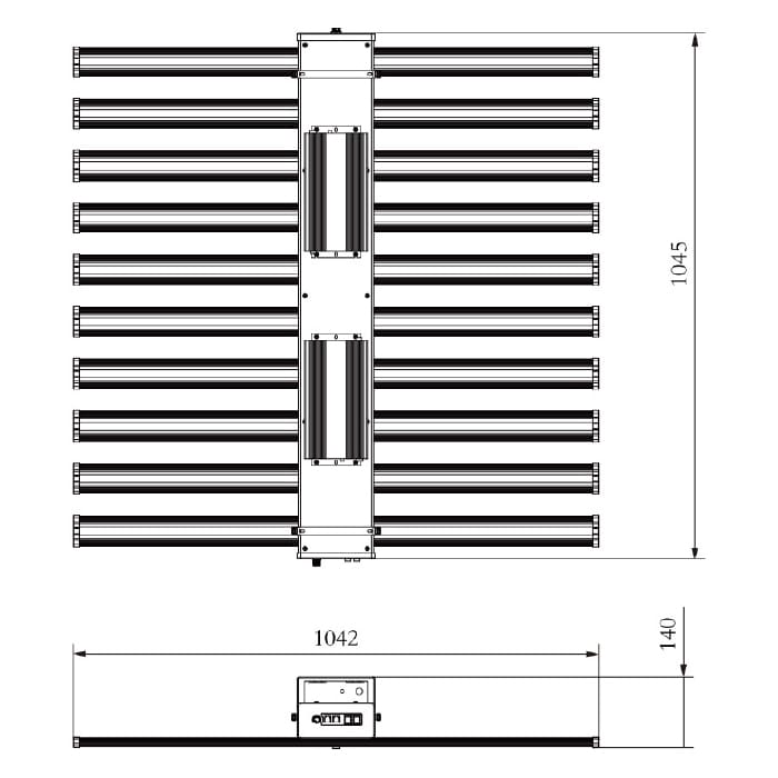 Electrivo 960W LED Grow Light Dimensions