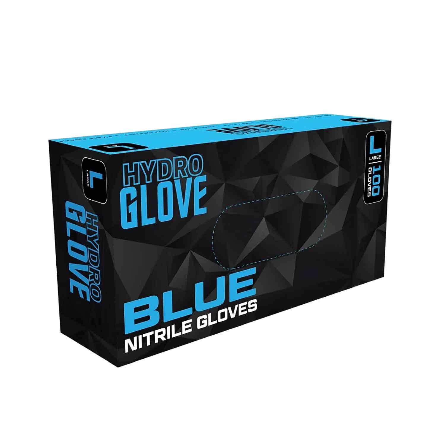 HydroGlove Blue 4 Mil Nitrile Glove, Large, Box of 100