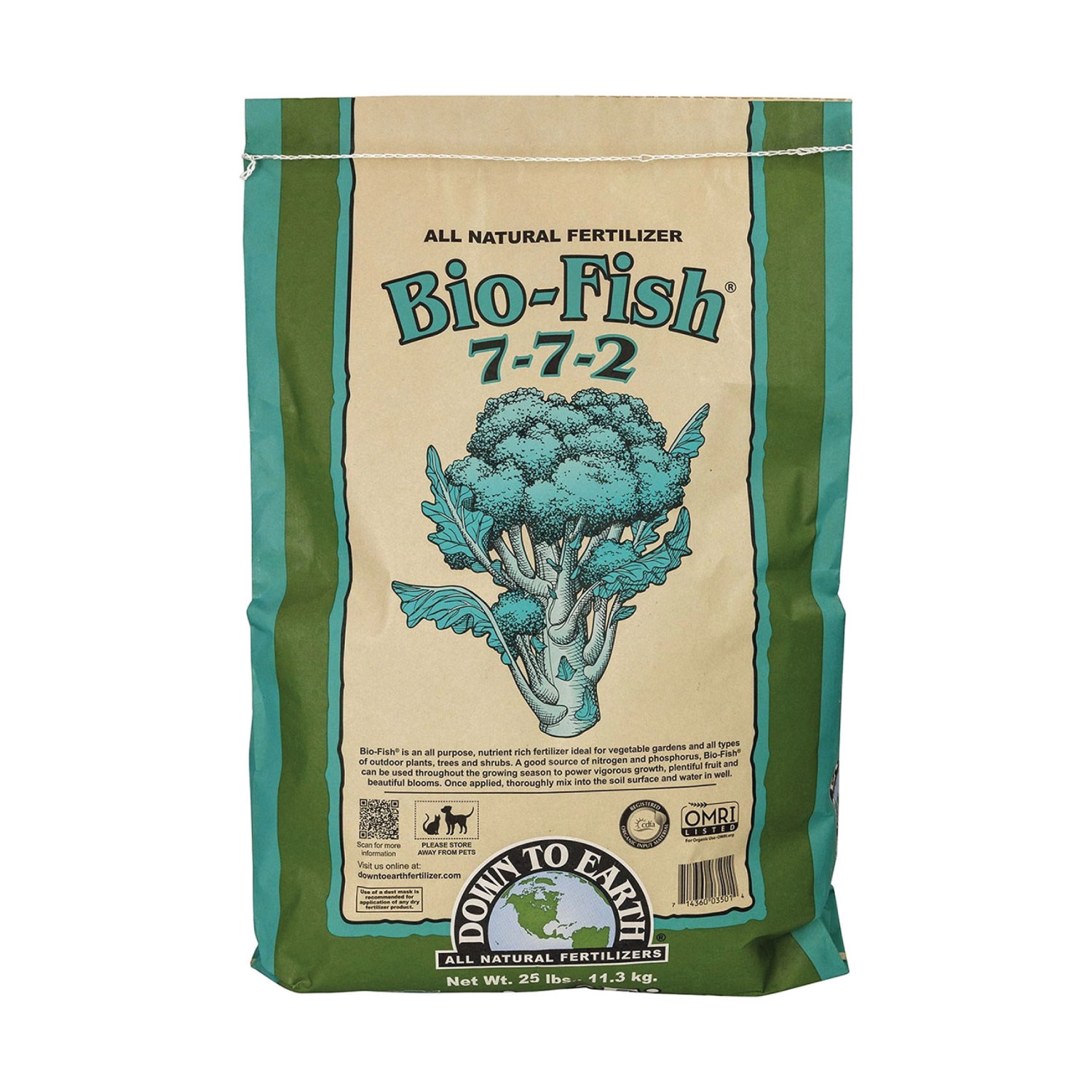 Down to Earth Bio-Fish 25 Pound bag 7-7-2 NPK