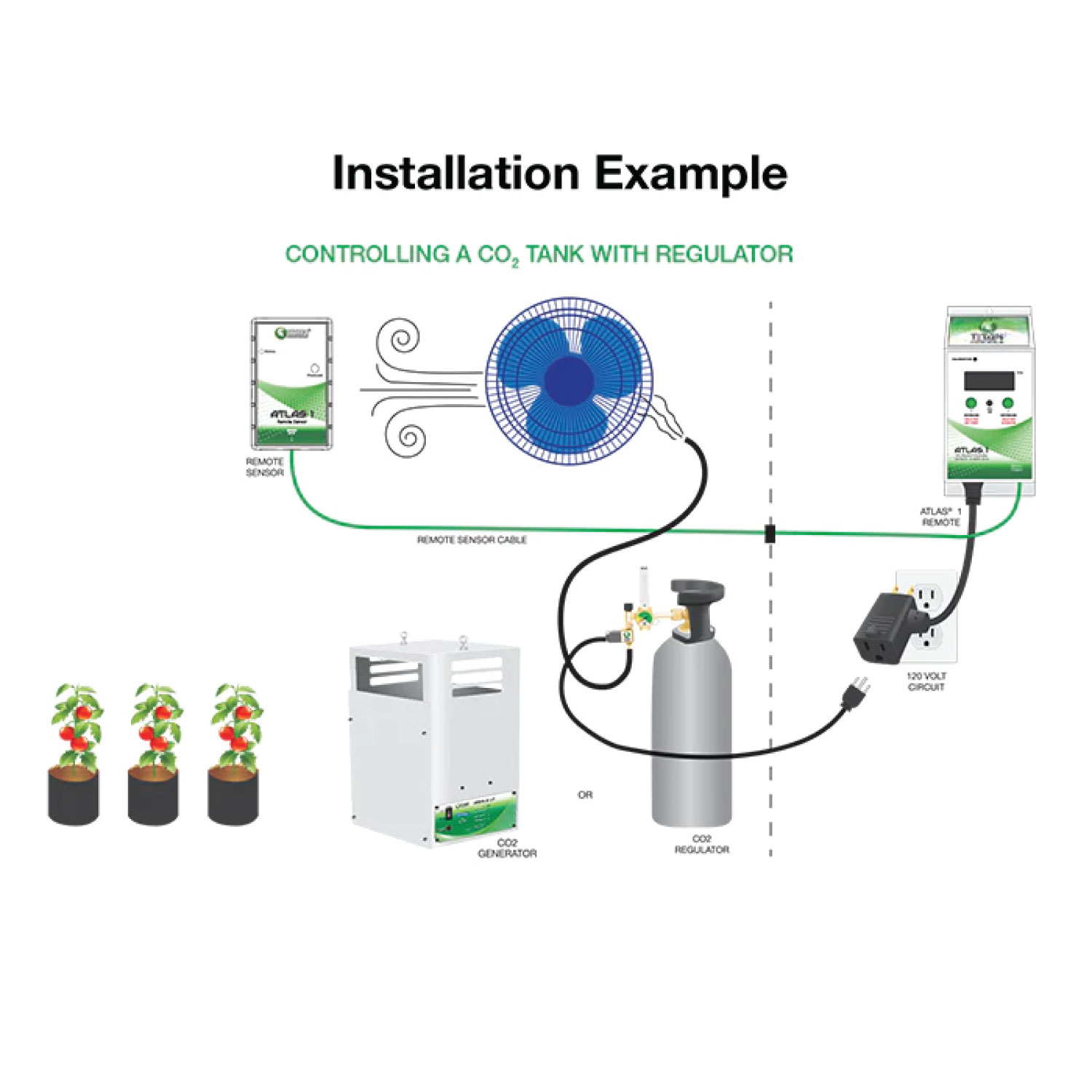 Titan Controls Atlas 1 - CO2 Monitor/Controller with Remote Sensor
